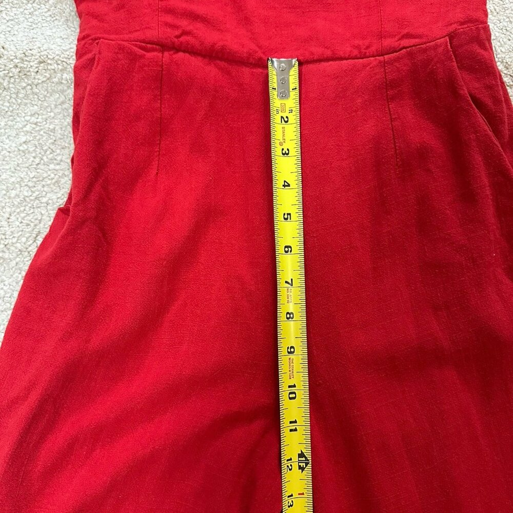 Oak + Fort Jumpsuit Women’s Medium  Wide Leg Tie Back Mark On Ankle - Picture 9 of 16